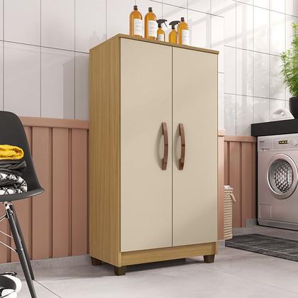 Imagem de Armário Multiuso 2 Portas Porto Belo com Cômoda 5 Gavetas Carvalho Off White Clique Chique