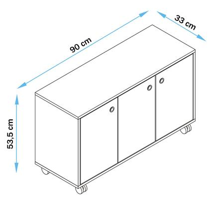Imagem de Armário Multiuso 3 Portas 1 Prateleira Branco Bm 225 - Brv Móveis