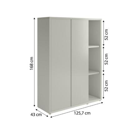 Imagem de Armário Multiuso Alto 2 Portas 4 Prateleiras com Nicho Oslo