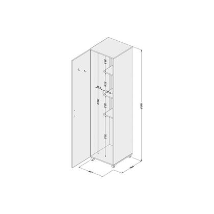 Imagem de Armário Multiuso Casal 3019 c/ 1 Porta Branco - Politorno