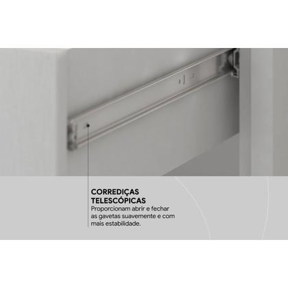 Imagem de Armário Multiuso Casal Grife c/ 2 Portas c/ Espelho Branco - Demóbile