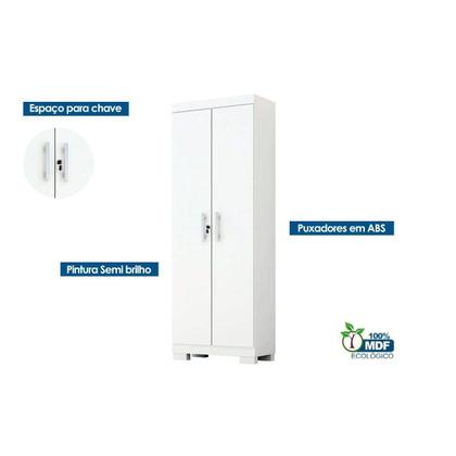 Imagem de Armário Multiuso Casal Iris 2 Portas c/ Chave Branco - ACP
