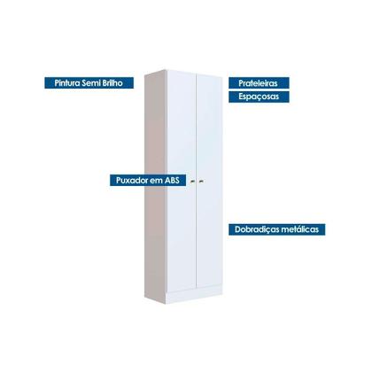 Imagem de Armário Multiuso Casal Xangai c/ 2 Portas Branco - Genialflex