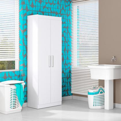 Imagem de Armário Multiuso Com 2 Portas e 4 Prateleiras Cor Branco Aramóveis