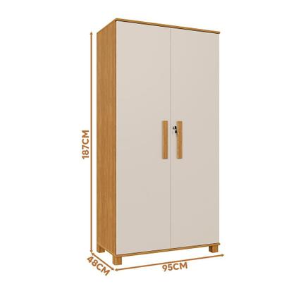 Armário Multiuso Com Chave 2 Portas Cinamomo Off White - FÊNIX