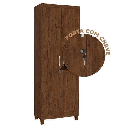Armário Multiuso Com Chave E Fechadura 2 Portas Naturale Viego