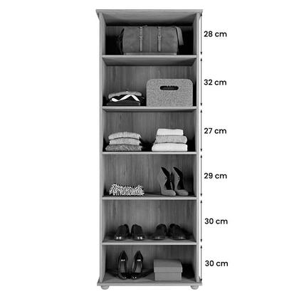 Imagem de Armario Multiuso Cordoba 2 Pts. 6 Prateleiras Chave Branco