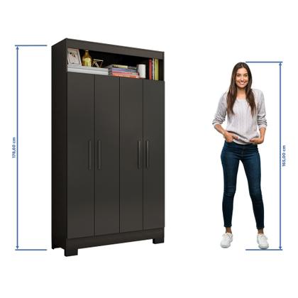 Imagem de Armário Multiuso Escritório Nt4040 com 4 Portas e Nicho com Prateleiras Internas