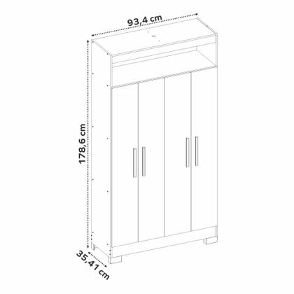 Imagem de Armário Multiuso Escritório Nt4040 com 4 Portas e Nicho com Prateleiras Internas