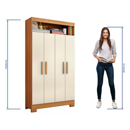 Imagem de Armário Multiuso Escritório Nt4040 com 4 Portas e Nicho com Prateleiras Internas