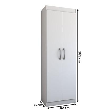 Imagem de Armário Multiuso França 2 Portas 4 Prateleiras Branco - Panorama Móveis