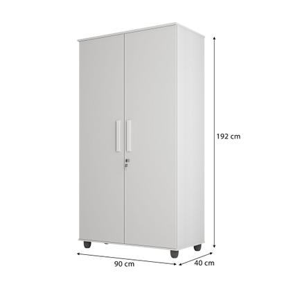 Imagem de Armario Multiuso Grande e Reforçado Ouro Fechadura com Chave Branco