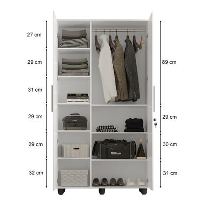 Imagem de Armario Multiuso Grande e Reforçado Ouro Fechadura com Chave Branco