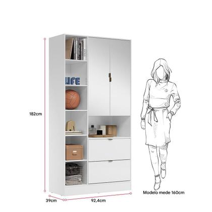 Imagem de Armário Multiuso Joy 2 Portas com Espelho - Demóbile