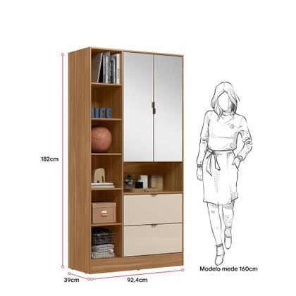 Imagem de Armário Multiuso Joy 2 Portas com Espelho - Demóbile