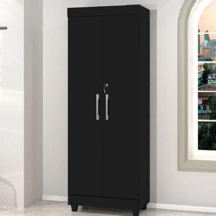 Imagem de Armário Multiuso Lavanderia Com Chave 2 Portas 1,80m Texas Preto J&A