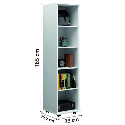 Imagem de Armário Multiuso Lavanderia Com Chave e Rodízios 1 Porta Lune Branco J&A