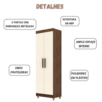 Imagem de Armário Multiuso Line 2 Portas Imbuia Champanhe VR