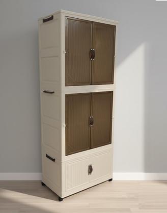 Imagem de Armário Multiuso Modular Empilhável Rodinhas e Tampa Magnética 1 gaveta Roupa