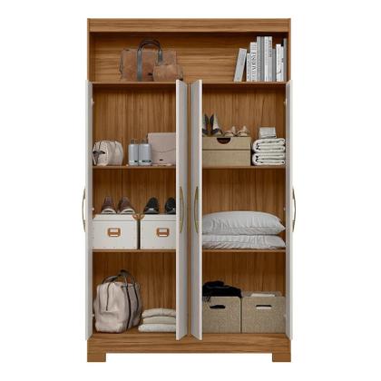 Armário multiuso organizador com nicho 4 portas nt 4030 - freijo