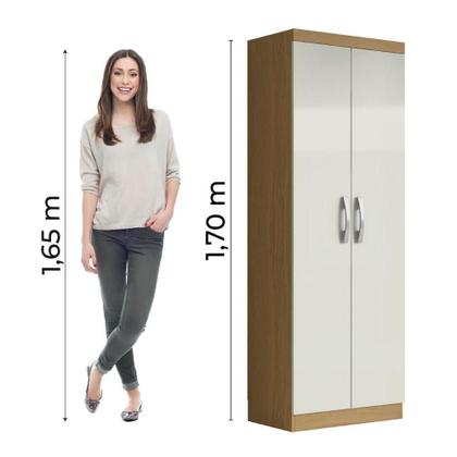 Imagem de Armário Multiuso Organizador Lavanderia 2 Portas 3 Prateleiras 1,70m New Aramóveis Atacam/off