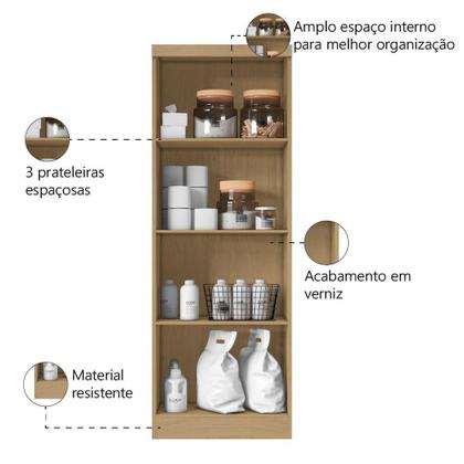 Imagem de Armário Multiuso Organizador Lavanderia 2 Portas 3 Prateleiras 1,70m New Aramóveis Atacam/off