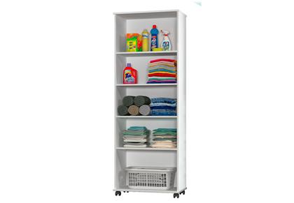 Imagem de Armário Multiuso Organizador Para Lavanderia/ Cozinha 2 Portas 4 Prateleiras Inglaterra Branco JA