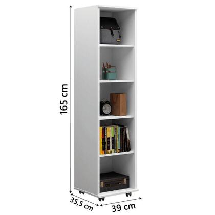 Imagem de Armário Multiuso Para Quarto Com Chave E Rodízios 1 Porta Lune Branco J&a Branco