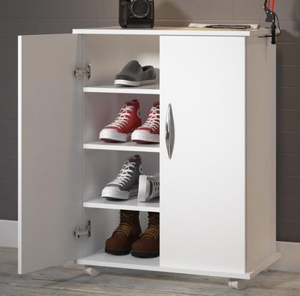 Imagem de Armário Multiuso Quarto Lavanderia 2 Portas c/ Rodinhas