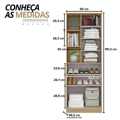 Armário Multiuso Sapateira 2 Portas com Espelho - Lince - Mx