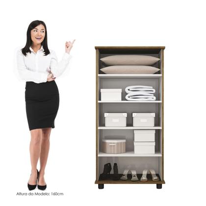 Imagem de Armário Multiuso - Sapateira Classic mdf/mdp 4 Prateleiras 5 espaços 2 Portas - Com pés - Benetil