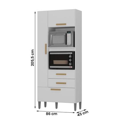 Imagem de Armario Multiuso Seul Torre Cozinha com 3 Portas e 2 Gavetas