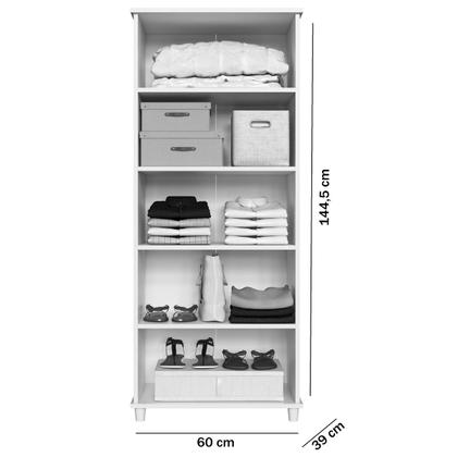 Imagem de Armário Multiuso Slim 2 Portas 4 Prateleiras Carvalho - Percasa