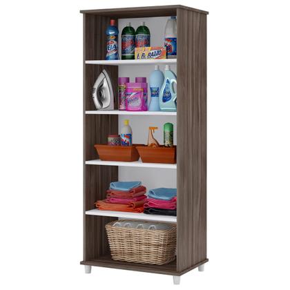 Imagem de Armário Multiuso Slim 2 Portas 4 Prateleiras Carvalho - Percasa