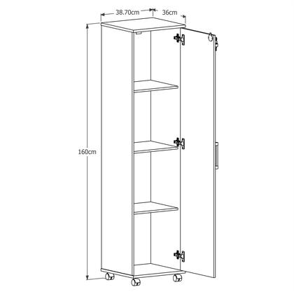 Imagem de Armário Multiuso Stella Organizador 1 Porta com chave 3 Prateleiras Lavanderia Quarto Escritório Área de Serviço  