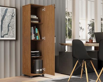 Imagem de Armário Multiuso Stella Organizador 1 Porta com chave 3 Prateleiras Lavanderia Quarto Escritório Área de Serviço  