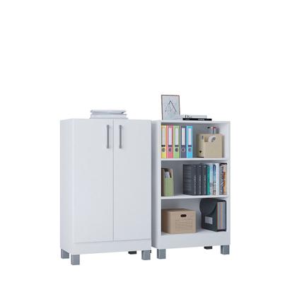 Imagem de Armário Multiuso Versati c 2 Portas e 5 Prateleiras Divisível Para Escritório Quarto Lavanderia Poquema