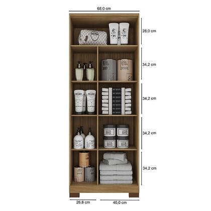 Imagem de Armário Multiuso Versatile 2 Portas com Chave Carvalho Americano Off White - Incorplac