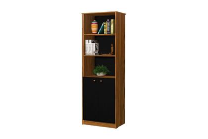 Armário Organizador Estante 2 Portas Office Escritório Preto com Nature - Rede Móveis - J&A Móveis Imagem de Armário Organizador Estante 2 Portas Office Escritório Preto com Nature - Rede Móveis