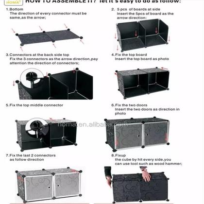 Imagem de Armario Organizador Modular Sapateira Guarda Roupas Brinquedos Multifuncional Desmontavel 4