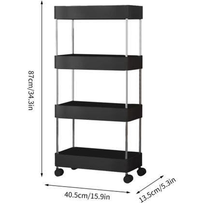Imagem de Armário Organizador Multiuso Com  4 Andares   Com  Rodinhas para Cozinha /Banheiro /Quarto