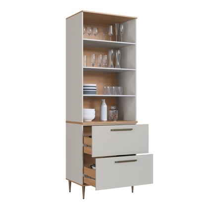 Imagem de Armário Paneleiro 2 Portas 2 Gavetas Vidro Fume Isabelle