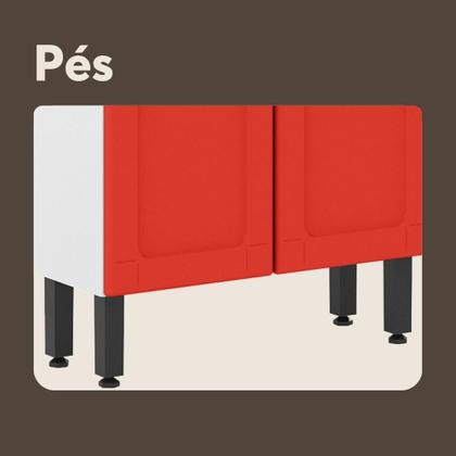 Imagem de Armário Paneleiro de Aço 6 Portas 2 Vidros Colors Bertolini