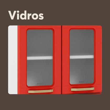 Imagem de Armário Paneleiro de Aço 6 Portas 2 Vidros Colors Bertolini