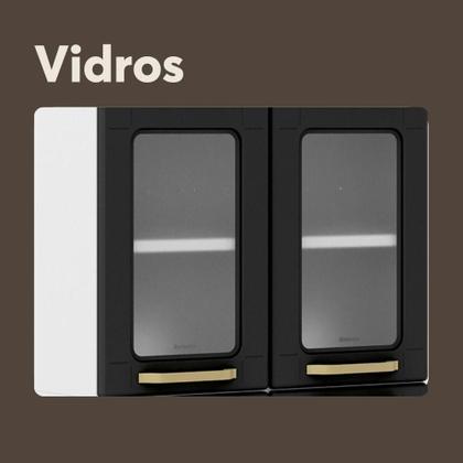 Imagem de Armário Paneleiro de Aço 6 Portas 2 Vidros Colors Bertolini