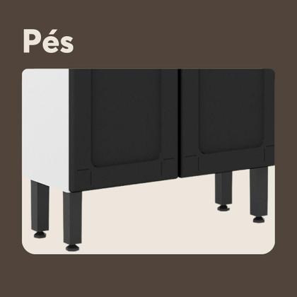 Imagem de Armário Paneleiro de Aço 6 Portas 2 Vidros Colors Bertolini