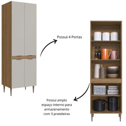 Imagem de Armário Paneleiro Duplo 4 Portas 62,8cm Veneza Modulada