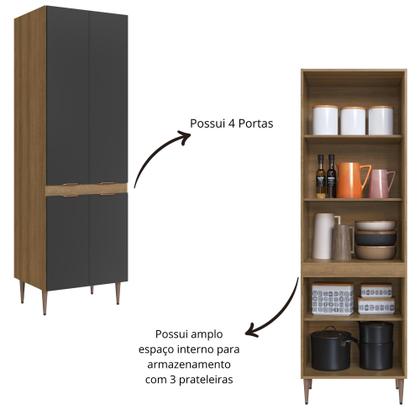 Imagem de Armário Paneleiro Duplo 4 Portas 62,8cm Veneza Modulada