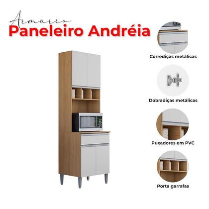 Imagem de Armário Paneleiro Duplo Ambiente Andréia Amêndoa Branco - AJL