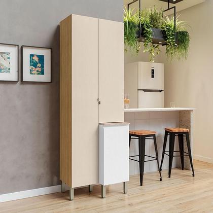 Imagem de Armário Paneleiro Duplo Art 6009 Freijó Ártico Soft - Kits Paraná